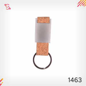 Cork & Metal Engraved Keychain