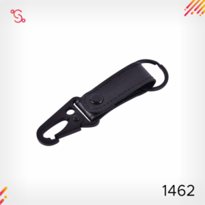 Engraved Leather Keychain with Metal Hook